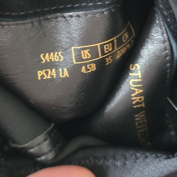 Stuart Weitzman Over The Knee Boots Size 4.5 Black Suede Block Heel - Picture 8 of 8